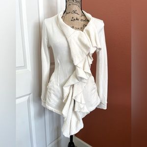 Francesca’s Zip up jacket, Ivory/cream color, size small